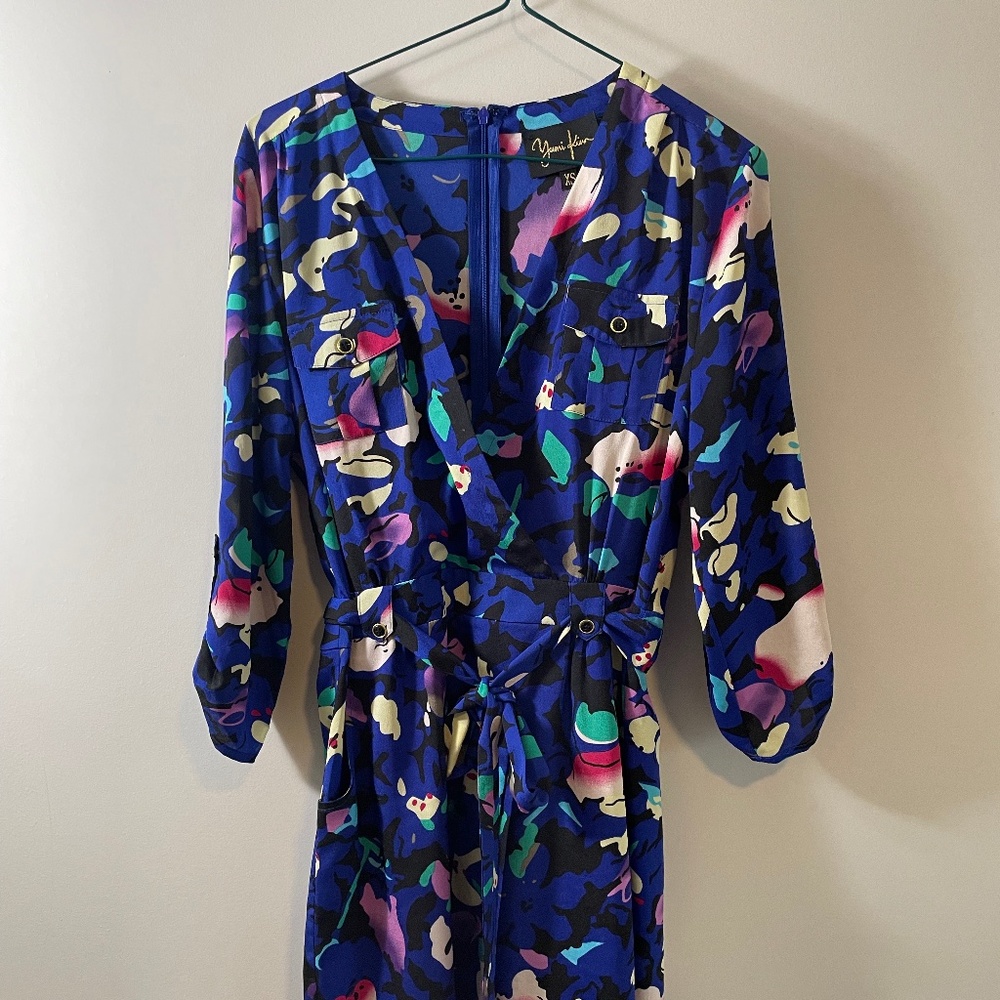 Yumi Kim Silk Wrap Dress in Blue